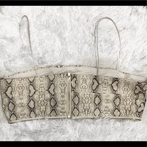 Snake skin patterned bandeau top